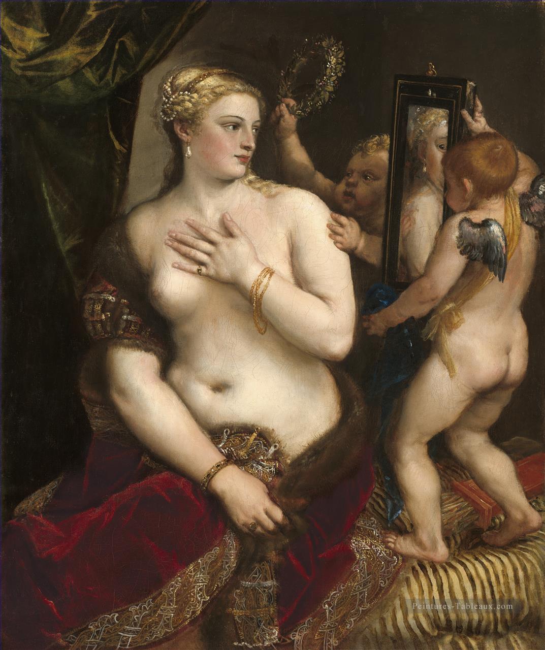Vénus devant le miroir 1553 Nu Tiziano Titien Peintures à l'huile